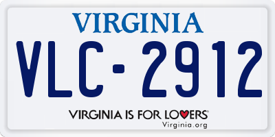VA license plate VLC2912