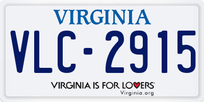VA license plate VLC2915