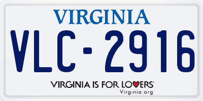 VA license plate VLC2916