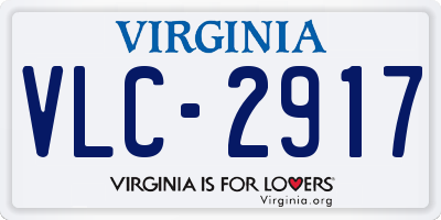 VA license plate VLC2917