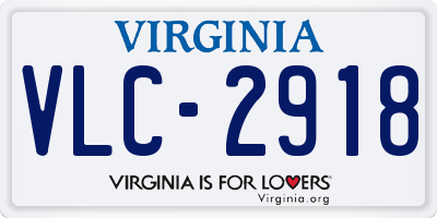 VA license plate VLC2918