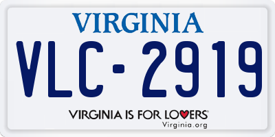 VA license plate VLC2919