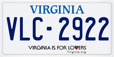 VA license plate VLC2922