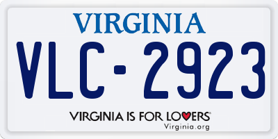 VA license plate VLC2923