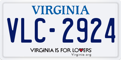 VA license plate VLC2924