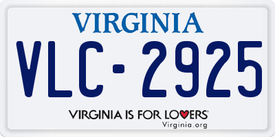 VA license plate VLC2925