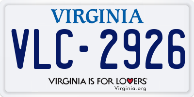 VA license plate VLC2926