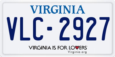 VA license plate VLC2927