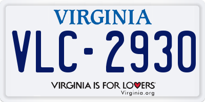VA license plate VLC2930
