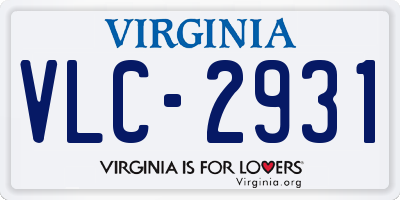 VA license plate VLC2931