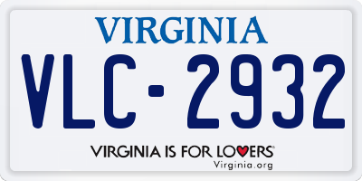 VA license plate VLC2932