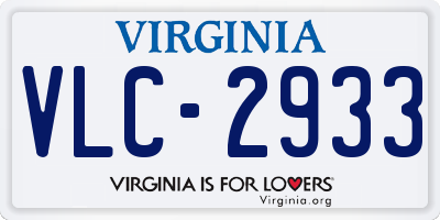 VA license plate VLC2933