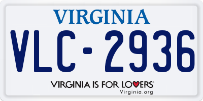 VA license plate VLC2936
