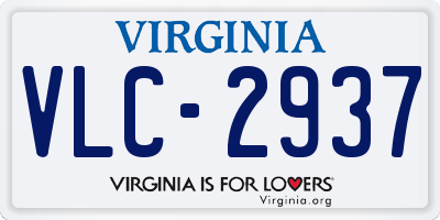 VA license plate VLC2937