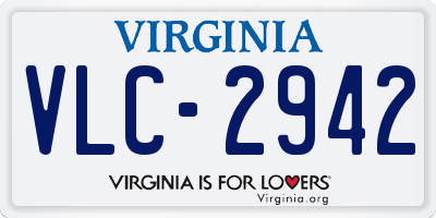 VA license plate VLC2942