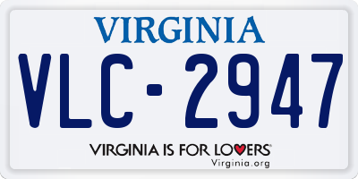 VA license plate VLC2947
