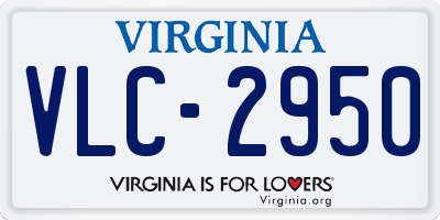 VA license plate VLC2950