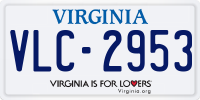 VA license plate VLC2953