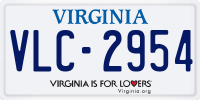VA license plate VLC2954