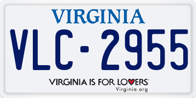 VA license plate VLC2955