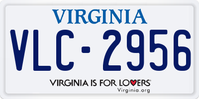 VA license plate VLC2956