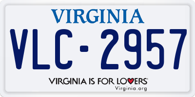 VA license plate VLC2957
