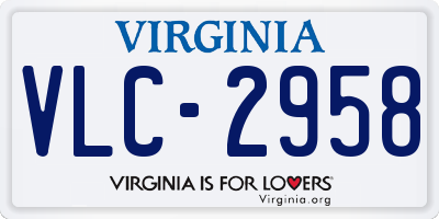 VA license plate VLC2958