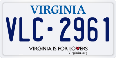 VA license plate VLC2961