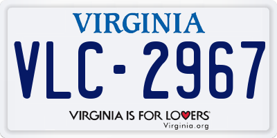 VA license plate VLC2967