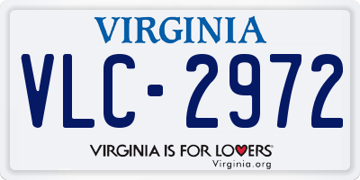 VA license plate VLC2972