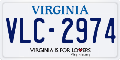 VA license plate VLC2974