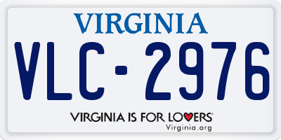 VA license plate VLC2976