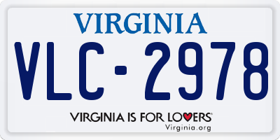 VA license plate VLC2978