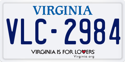 VA license plate VLC2984