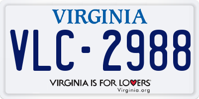 VA license plate VLC2988