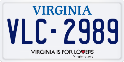 VA license plate VLC2989