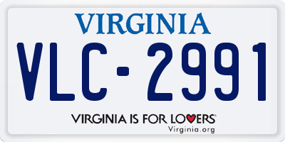VA license plate VLC2991