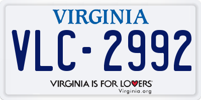 VA license plate VLC2992