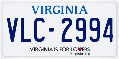 VA license plate VLC2994