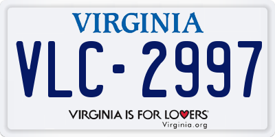 VA license plate VLC2997