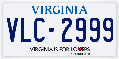 VA license plate VLC2999