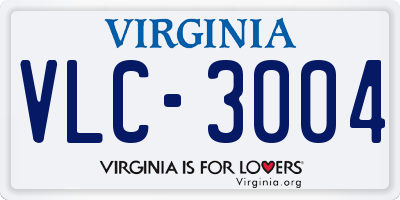 VA license plate VLC3004