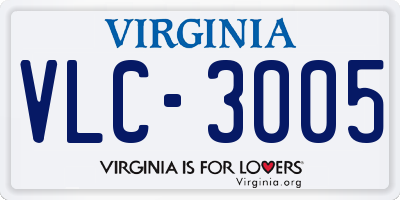 VA license plate VLC3005