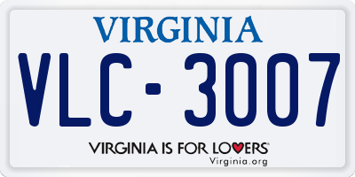 VA license plate VLC3007
