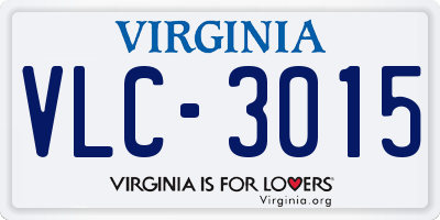 VA license plate VLC3015