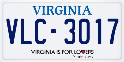 VA license plate VLC3017