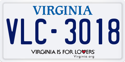 VA license plate VLC3018
