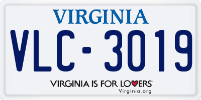 VA license plate VLC3019