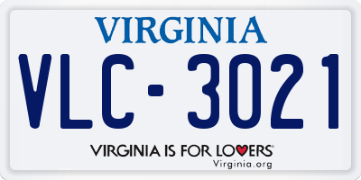 VA license plate VLC3021