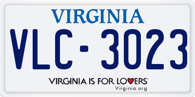 VA license plate VLC3023